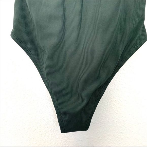 Olive Green Lace Up One-Piece Swimsuit size XL - Picture 6 of 8